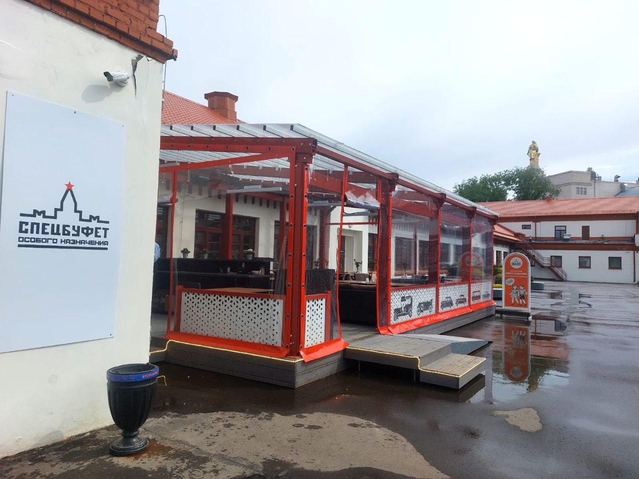 ПВХ шторы для летней террасы кафе в Жердевке
